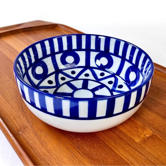 Dansk Blue and White Patterned Bowl - Picture 1 of 6